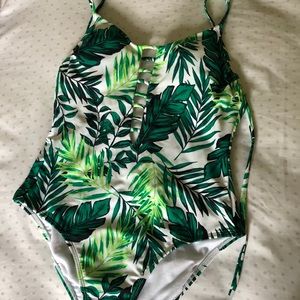 palm tree one piece swimsuit size medium!